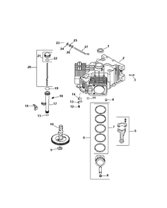 Crankcase Diagram and Parts List for Z-FORCE50 17AH3AGP-17AH3AGP709-17AH3AGP710 Cub Cadet Lawn Tractor